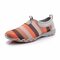 Rainbow Colorful Striper Mesh For Women Breathable Slip On Flat Sport Shoes - Gray