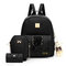 New Multi-piece Mother Bag Simple Wild Bag Female Backpack College Wind Female Backpack - Black