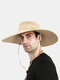 Unisex Wide Brim Outdoor Solid Climbing Fishing Sunshade Breathable Mesh Bucket Hat - Khaki