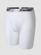 Men Ice Silk Seamless Thin Stitching Legging Underwear Comfy Boxers Brief - White