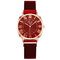 Business Sport Women Watch Full Alloy Band Roman Numerals Adjustable Clasp Quartz Watch - Red
