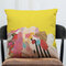Colorful Scrawl Pattern Cotton Linen Square Cushion Cover Throw Pillow Case Sofa Home Decor - A