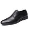 Men Retro Microfiber Leather Non Slip Brogue Formal Dress Shoes - Black