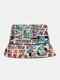यूनिसेक्स पॉलिएस्टर कपास ओवरले Colorful भित्तिचित्र पत्र प्रिंट फैशन बाल्टी टोपी - #01