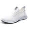 Men Sport Knitted Fabric Breathable Walking Sneakers Casual Shoes - White