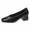 Women Casual Solid Color Wearable Square Toe Chunky Heel Shoes - Black