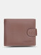 Men Vintage Faux Leather Solid Color Multi-Slots Wallet Purse - Brown