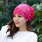Women Breathable Thin Flexible Ponytail Beanie Vintage Multifunctional Casual Sun Scarf Hat - Red