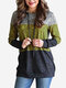 Drawstring Contrast Color Long Sleeve Hoodie For Women - Yellow