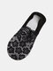JASSY 5 Pairs Women's Cotton Lace Solid Color Invisible Non-Slip Silicone Shallow Socks - Black