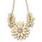 Metal Flower Pearl Collar Bib Statement Necklace  - Apricot