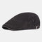 Mens Washed Cotton Patchwork Colors Beret Caps Outdoor Sport Adjustable Visor Forward Hats - Black
