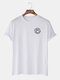 Mens Fun Deformed Smile Print Breathable T-shirt - White