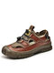Men Outdoor Anti-collision Rubber Toe Hiking Beach Casual Sandals - Red Brown