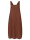 Solid Color Straps Plus Size Midi Casual Dress with Pockets - Coffee