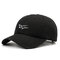 Unisex Retro Wild Embroidery Washed Denim Baseball Cap Cotton Outdoor Sunshade Adjustable Hat - Black