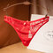Sexy See Through Lace Low Rise Hollow Thongs - Red