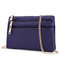 Women Pure Color Multi-pockets Shoulder Bags Chain Crossbody Bags - Blue