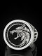 Vintage Two-Tone Wolf Head Men Ring Hunter Wolf Claw Ring Jewelry Gift - Silver