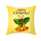 Golden Jingle Merry Christmas Linen Throw Pillow Case Home Sofa Christmas Decor Cushion Cover  - #7