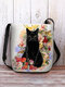 Women Cat Calico Pattern Crossbody Bag Shoulder Bag - White
