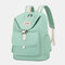 Women Canvas Casual Patchwork Backpack - Green