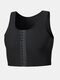 Mens Seamless Front Closure Body Shaping Cozy Cropped Tank Shapewear - Black