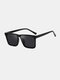Unisex Casual Fashion Outdoor UV Protection Flat Polarized Square Sunglasses - Black