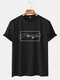 Mens Two Hands Graphic Printing Loose Casual T-shirts - Black