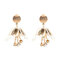 Statement Dangle Earrings Rhinestone Flower Tassel Piercing Stud Chandelier Earrings for Women - White