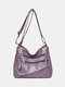 Women Vintage PU Leather Multi-Layers Crossbody Bag Shoulder Bag - Purple