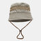 Washable Cotton Bucket Hat Mesh Breathable Leisure Fisherman Hat - Khaki