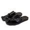 Men Genuine Oil Leather Toe Protective Sandals Comfy Soft Water Slippers - Black