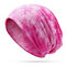Women Cotton Print Stripe Beanie Hats Casual Outdoor For Both Hats And Scarf Using - Rose Red