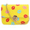 Women Casual Lip Pattern Leather Crossbody Bag Shoulder Bag - Yellow