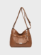 Women Vintage PU Leather Brown Crossbody Bag Shoulder Bag - Yellow