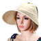 Women Summer Outdoor Sun Protective Gardening Hat Anti-UV Wide Brim Visor Sun Cap - Beige