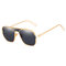 Unisex Vogue Vintage PC Metal Marine Sunglasses Outdoor Travel Beach Anti-UV Sunglasses - Grey