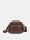 Menico Men's Faux Leather Casual Camcorder Messenger Bag Large Capacity Multifunctional Tote - Coffee