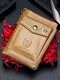 Men Genuine Leather Retro Solid Multi-slot Leather Card Holder Wallet - Brown