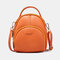 Women Solid Phone Bag Casual Handbag Headphone Plug Crossbody Bag  - Orange