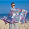Womens Priting Colorful Sunshade Beach Scarves Shawl Wraps Breathable Soft Fashion Scarf - Purple
