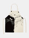 Black Cat Pattern Cleaning Colorful Aprons Home Cooking Kitchen Apron Cook Wear Cotton Linen Adult Bibs - #02