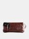 Men Vintage Faux Leather Multi-Carry Color Matching Crossbody Bag Sling Bag - Coffee