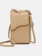 Women Faux Leather Fashion Multifunction Snake Crossbody Bag Phone Bag - Apricot