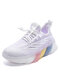 Women Breathable Comfy Lace-up Casual Fashion Rainbow Chunky Sneaker Shoes - Purple