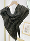 Women Knitted Solid Color Dual-use Triangle Scarf Shawl - Black