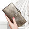 Women PU Leather Ultrathin Wallet Purse Business Card Holders - Silver