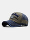 Men Embroidery Tiger And Letter Pattern Baseball Cap Outdoor Sunshade Adjustable Hat - Navy