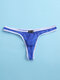 Men Sexy Lace Bikini Thongs G-string Thin Transparent Breathable Stretch Low Rise Underwear - Royal Blue